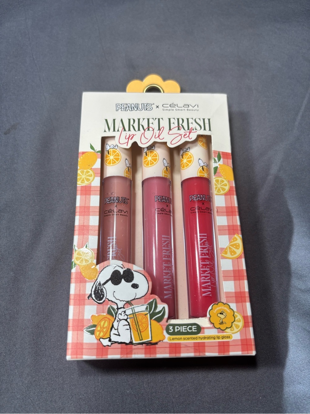 New Peanuts Market Fresh Lip Oil Set - Pink, Rose, Red